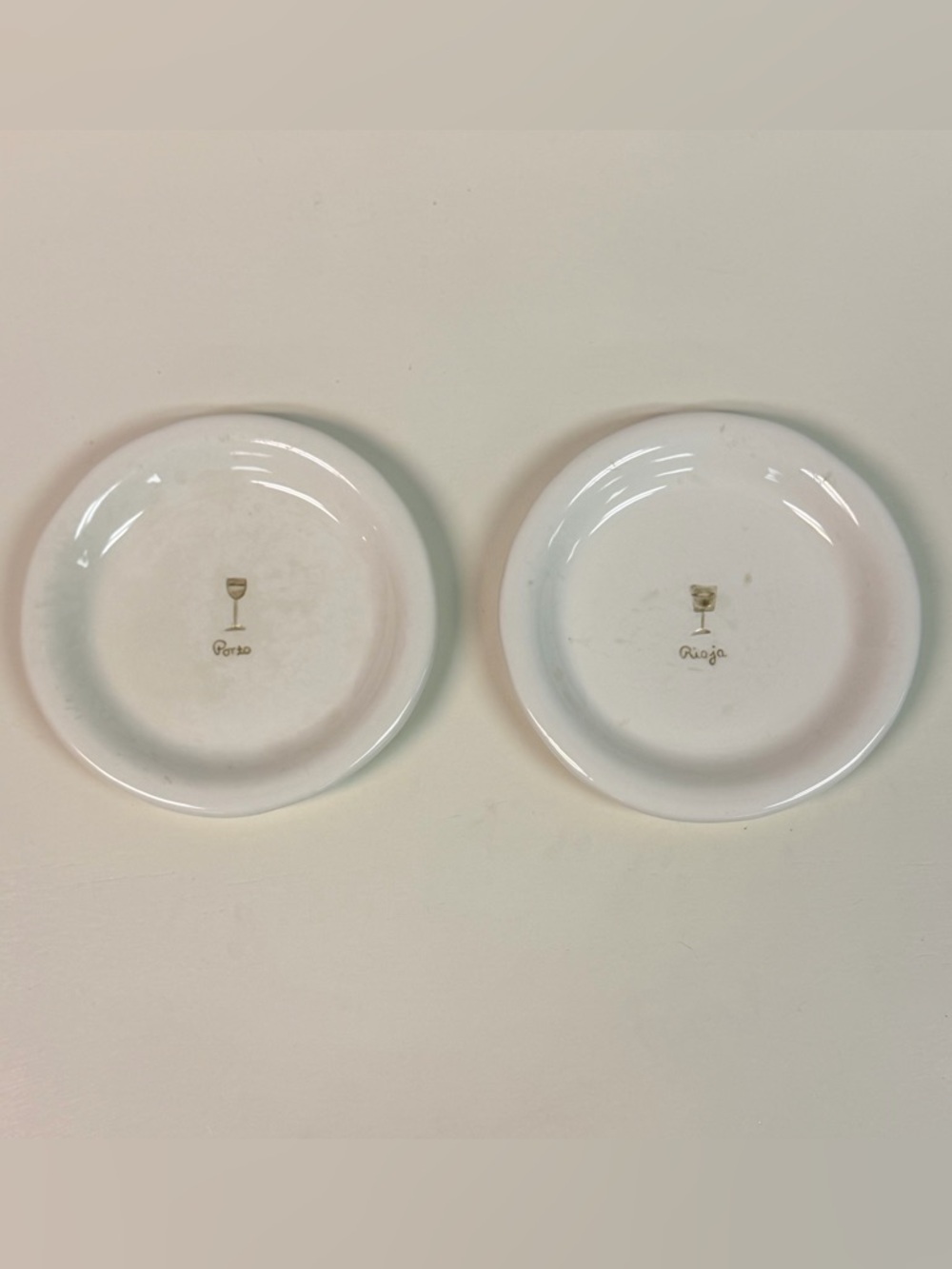 Williams Sonoma White Ceramic Wine Accent Plates - Set of 2